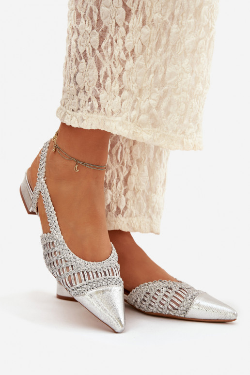 Moteriškos basutės Su Braid Klocke sidabro spalvos Nivorra