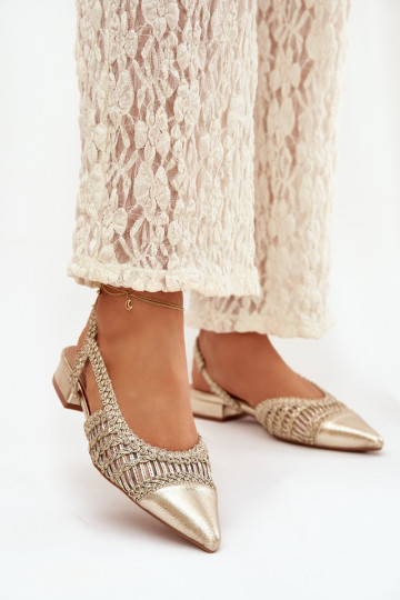 Moteriškos basutės Su Braid Klocke aukso spalvos Nivorra 2