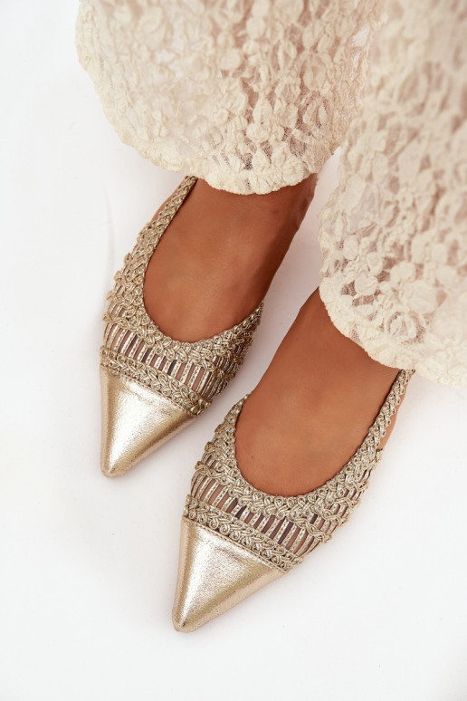 Moteriškos basutės Su Braid Klocke aukso spalvos Nivorra