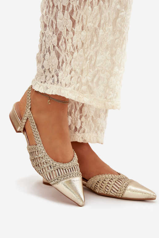 Moteriškos basutės Su Braid Klocke aukso spalvos Nivorra