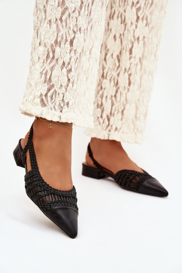 Moteriškos basutės Su Braid Klocke juodos spalvos Nivorra