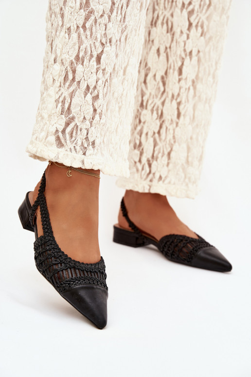 Moteriškos basutės Su Braid Klocke juodos spalvos Nivorra