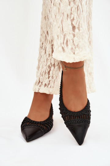 Moteriškos basutės Su Braid Klocke juodos spalvos Nivorra 2