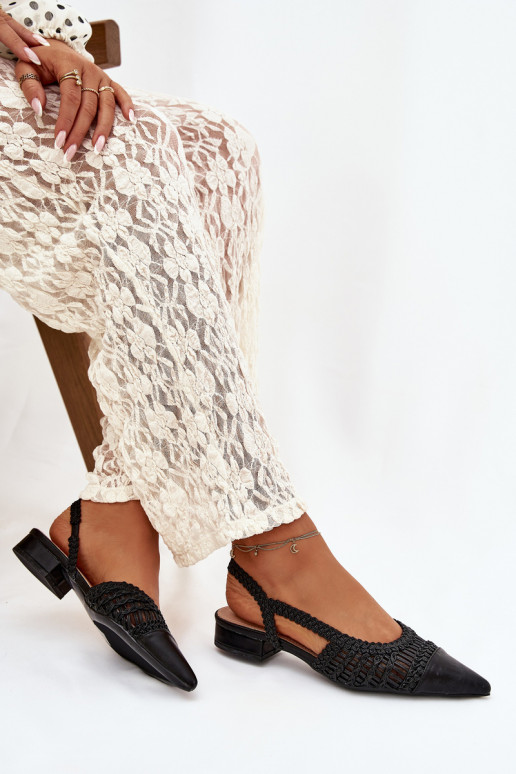 Moteriškos basutės Su Braid Klocke juodos spalvos Nivorra