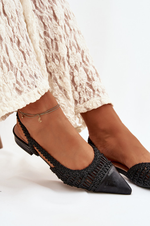 Moteriškos basutės Su Braid Klocke juodos spalvos Nivorra