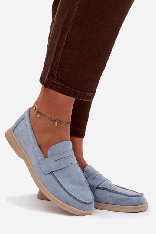 moteriški mokasinaisuiš eko zomšosu mėlynos spalvos Renelia