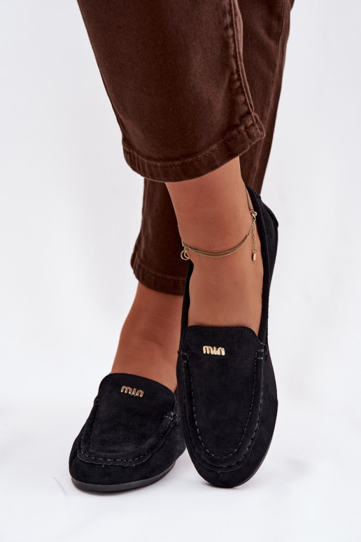 moteriški mokasinaisuTai turižam aukso spalvosm Detalem juodos spalvos Sarivelle