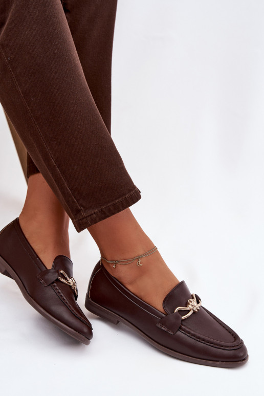 Mokasinai Moteriškas Su puošniais Detalem CzekoladoĮe Rosynne