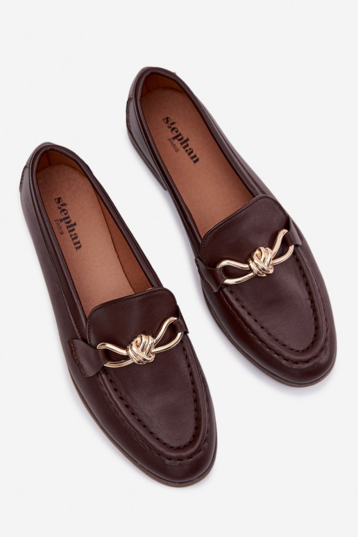 Mokasinai Moteriškas Su puošniais Detalem CzekoladoĮe Rosynne