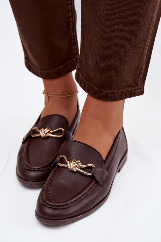 Mokasinai Moteriškas Su puošniais Detalem CzekoladoĮe Rosynne