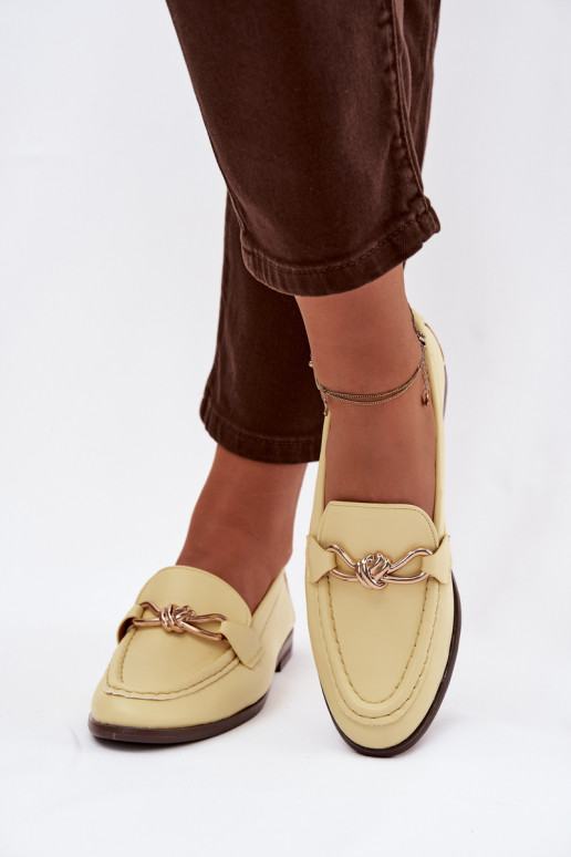 Mokasinai Moteriškas Su puošniais Detalem geltonos spalvos Rosynne