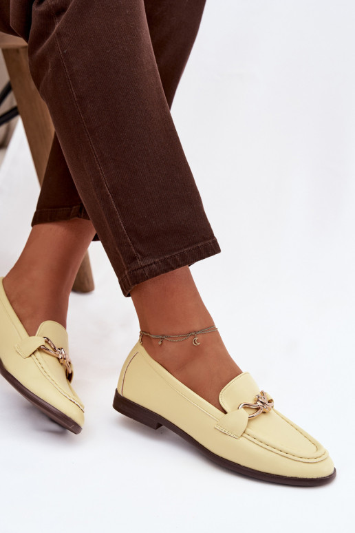 Mokasinai Moteriškas Su puošniais Detalem geltonos spalvos Rosynne