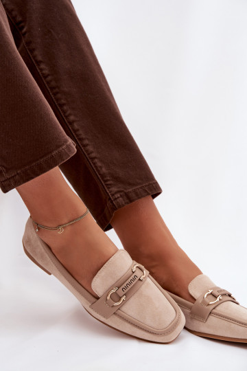 Mokasinai Mokasinai Moteriškas Su puošniais Elementas smėlio spalvos Evelora