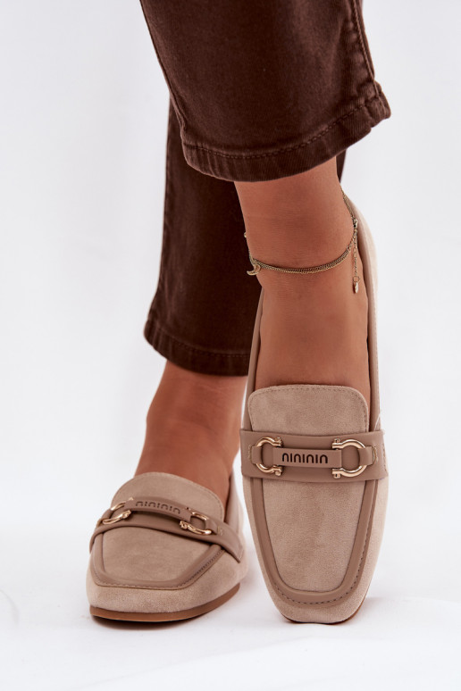 Mokasinai Mokasinai Moteriškas Su puošniais Elementas smėlio spalvos Evelora