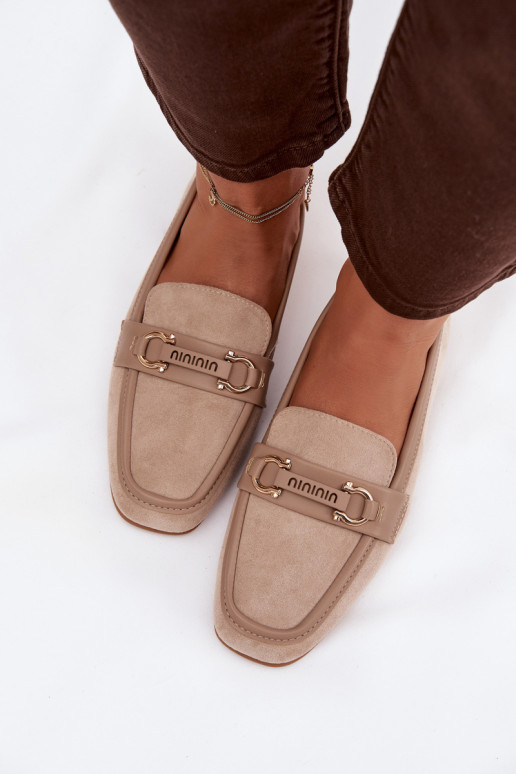 Mokasinai Mokasinai Moteriškas Su puošniais Elementas smėlio spalvos Evelora