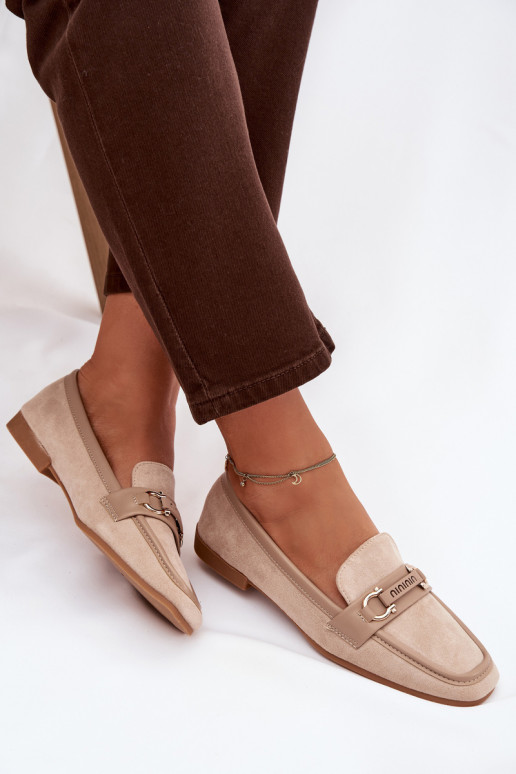 Mokasinai Mokasinai Moteriškas Su puošniais Elementas smėlio spalvos Evelora