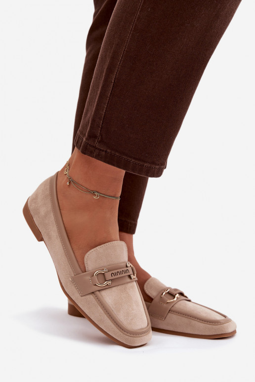 Mokasinai Mokasinai Moteriškas Su puošniais Elementas smėlio spalvos Evelora