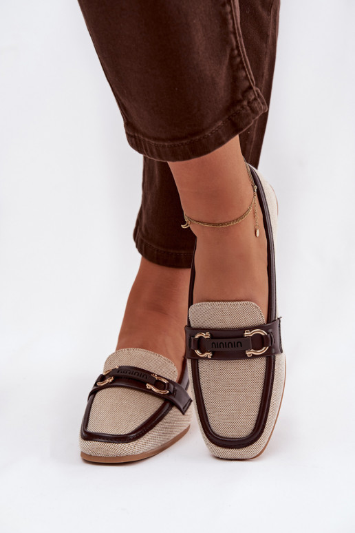 Mokasinai Mokasinai Moteriškas Su puošniais Elementas rudos-smėlio spalvos Evelora