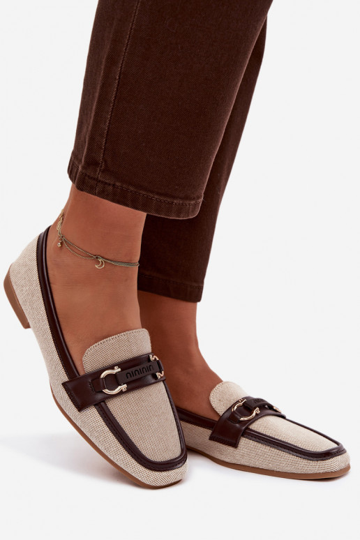 Mokasinai Mokasinai Moteriškas Su puošniais Elementas rudos-smėlio spalvos Evelora