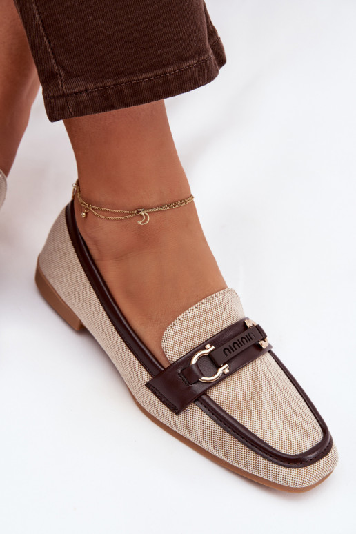 Mokasinai Mokasinai Moteriškas Su puošniais Elementas rudos-smėlio spalvos Evelora