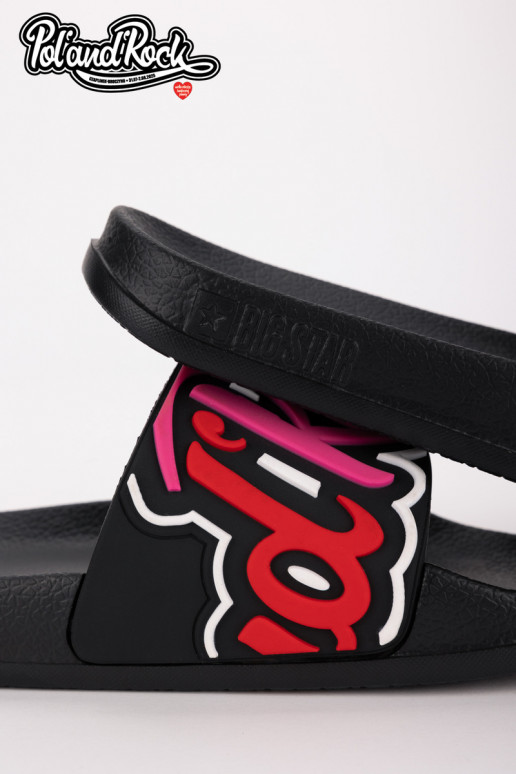 Šlepetės Pol'and'Rock Festival X Big Star SS174508 juodos spalvos