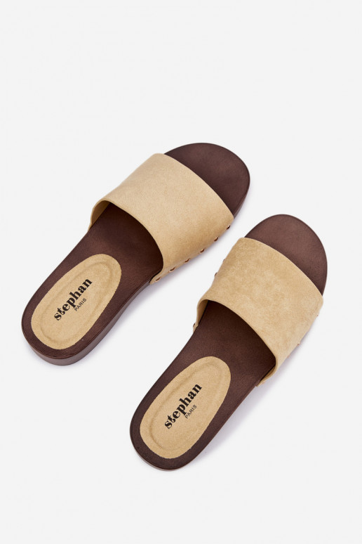 Moteriškos šlepetės Ze aukso spalvosmi Smeigės geltonos spalvos Ferinna