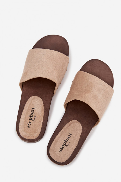 Moteriškos šlepetės Ze aukso spalvosmi Smeigės smėlio spalvos Ferinna