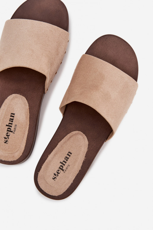 Moteriškos šlepetės Ze aukso spalvosmi Smeigės smėlio spalvos Ferinna