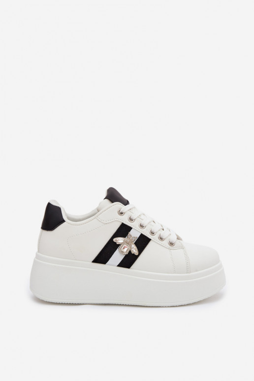 Sneakers modelio batai Moteriškas su platformasuPrzypinką baltos spalvos Palvessa