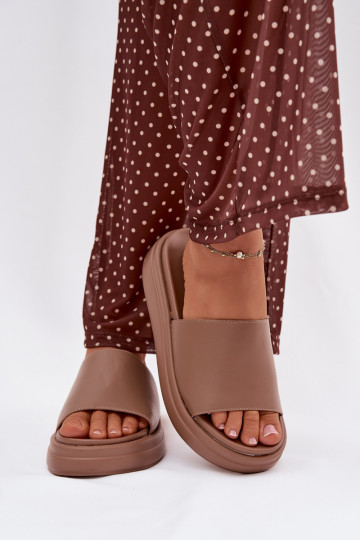 Moteriškos šlepetės su platforma smėlio spalvos Tanelisse 2