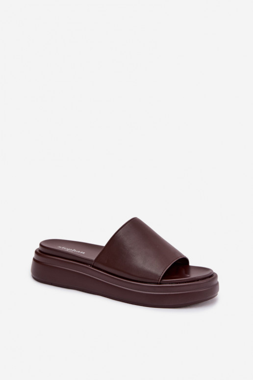 Moteriškos šlepetės su platforma CzekoladoĮe Tanelisse