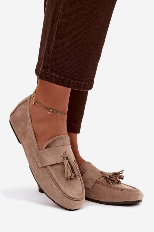 Mokasinai Moteriškas butas su kutais smėlio spalvos Tai turirilisse