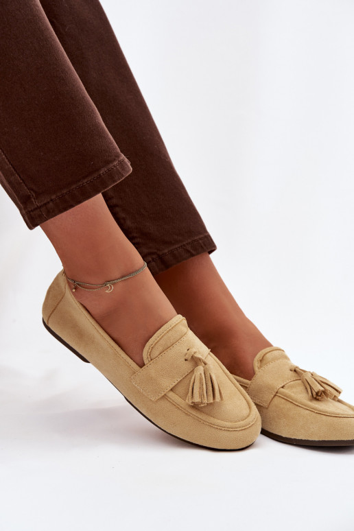 Mokasinai Moteriškas butas su kutais geltonos spalvos Tai turirilisse