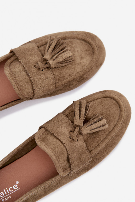 Mokasinai Moteriškas butas su kutais žalios spalvos Tai turirilisse