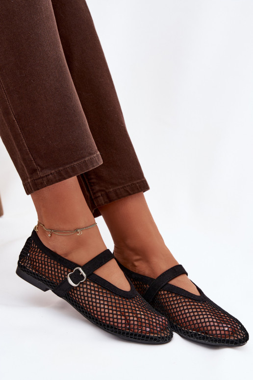 Tinklelis Balerinos su dirželiais juodos spalvos Pherina