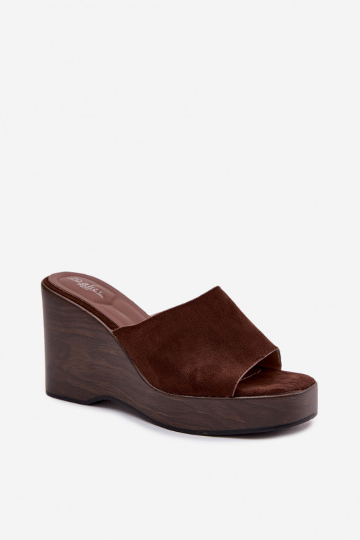 Moteriškos šlepetės Ant platformos CzekoladoĮe Ravelia