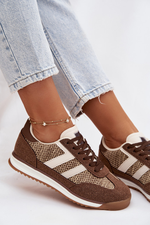 sportiniai bateliai Sneakers modelio batai Moteriškas rudos spalvos Soretta