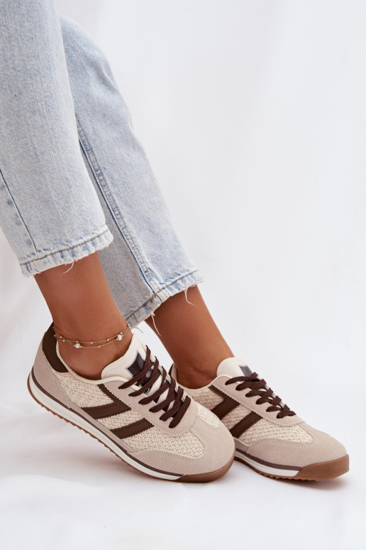 sportiniai bateliai Sneakers modelio batai Moteriškas smėlio spalvos Soretta