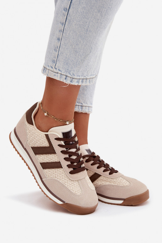 sportiniai bateliai Sneakers modelio batai Moteriškas smėlio spalvos Soretta