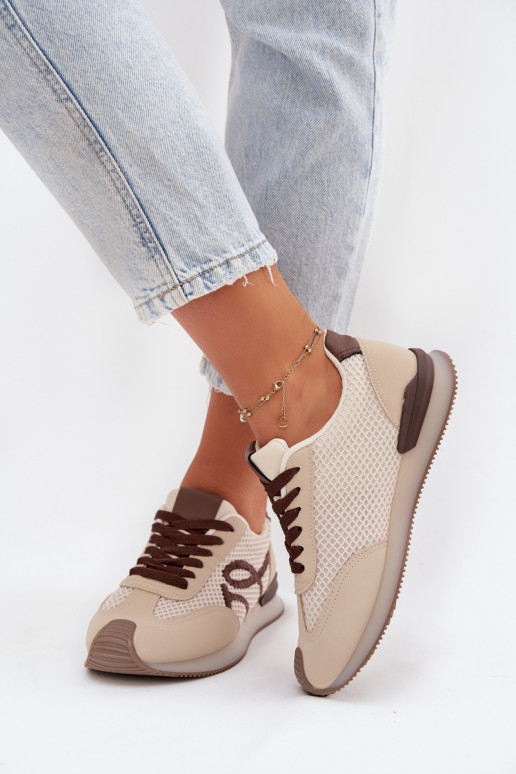 Sneakers modelio batai sportiniai bateliai Moteriškas smėlio spalvos-rudos spalvos Tarlisse