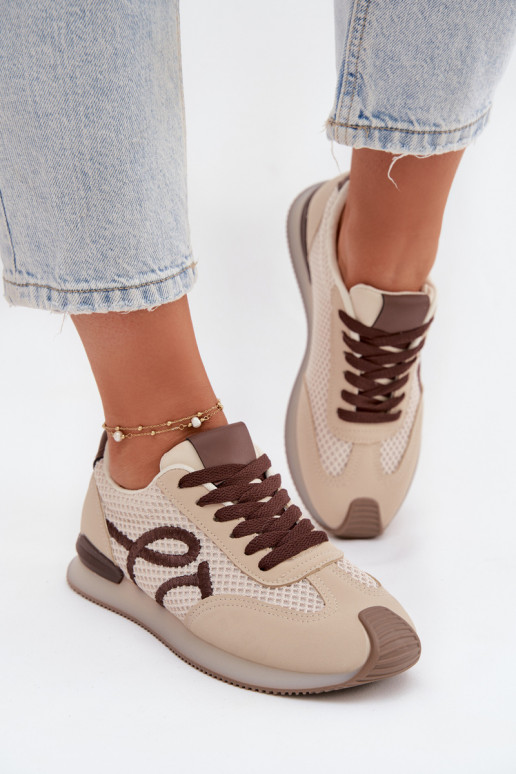 Sneakers modelio batai sportiniai bateliai Moteriškas smėlio spalvos-rudos spalvos Tarlisse
