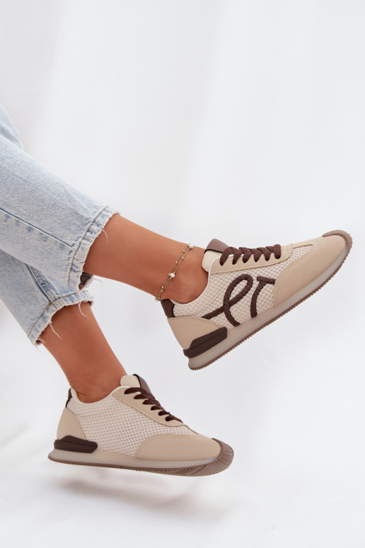 Sneakers modelio batai sportiniai bateliai Moteriškas smėlio spalvos-rudos spalvos Tarlisse