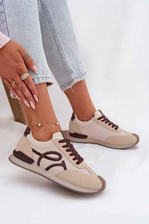 Sneakers modelio batai sportiniai bateliai Moteriškas smėlio spalvos-rudos spalvos Tarlisse