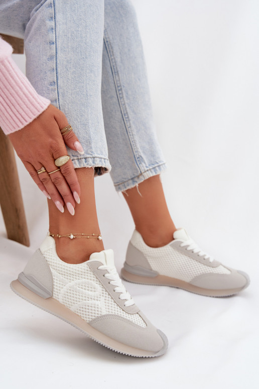 Sneakers modelio batai sportiniai bateliai Moteriškas Baltos-pilkos spalvos Tarlisse