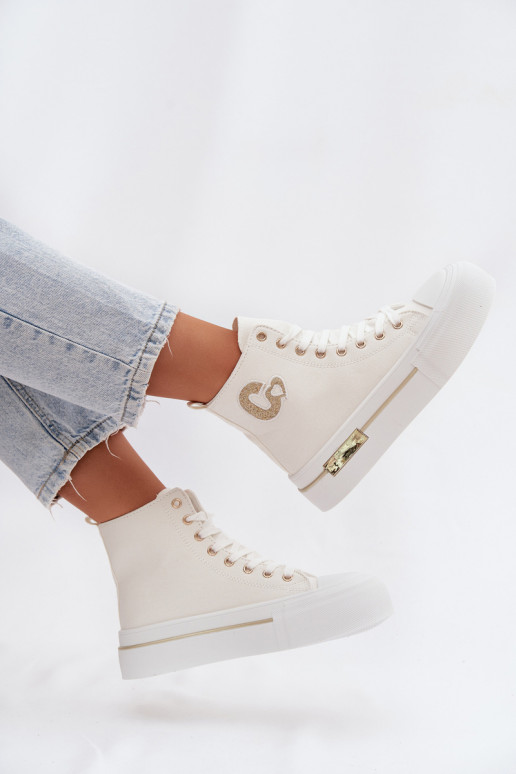 Laisvalaikio bateliai su platforma baltos spalvos Meloria