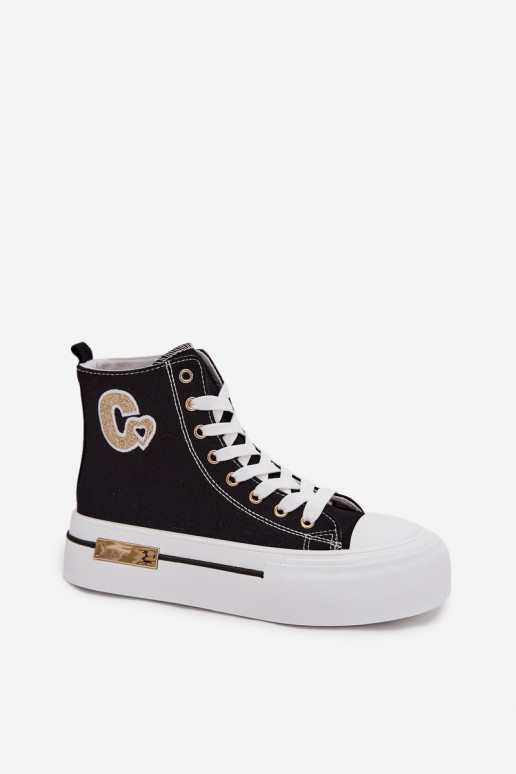 Laisvalaikio bateliai su platforma juodos spalvos Meloria