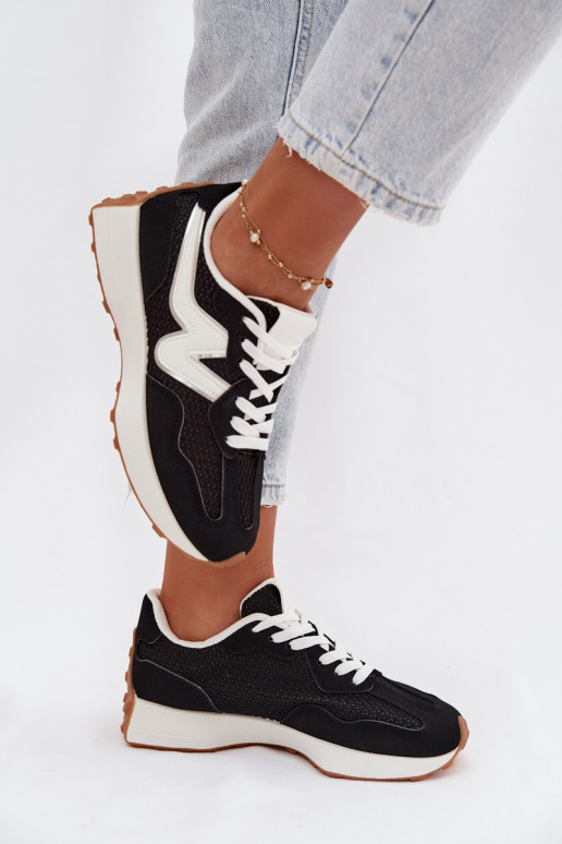 sportiniai bateliai Moteriškas su platforma juodos spalvos Janelora