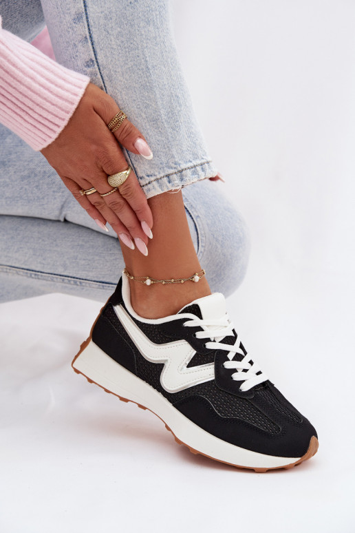 sportiniai bateliai Moteriškas su platforma juodos spalvos Janelora