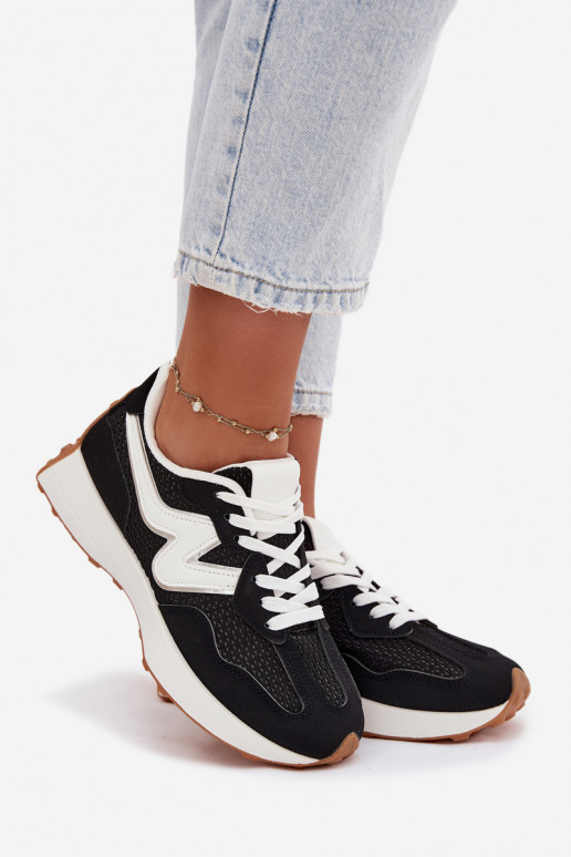 sportiniai bateliai Moteriškas su platforma juodos spalvos Janelora