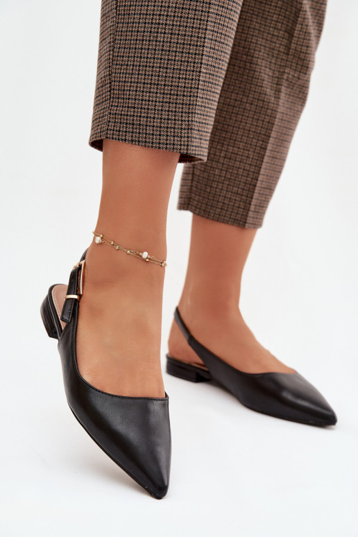 Balerinos su aukso spalvos sagtimis juodos spalvos Iverelle